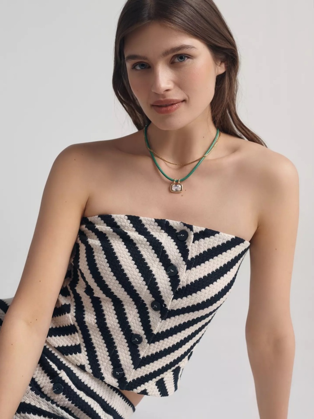 Anthropologie Maeve Crochet Strapless Crop Top NWT size M